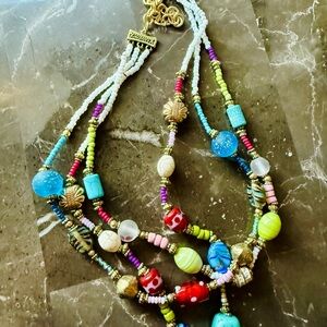 Chico's Rainbow Beaded Necklace